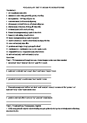 Luyện thi IELTS - Vocabulary set 17 Home vs dormitories